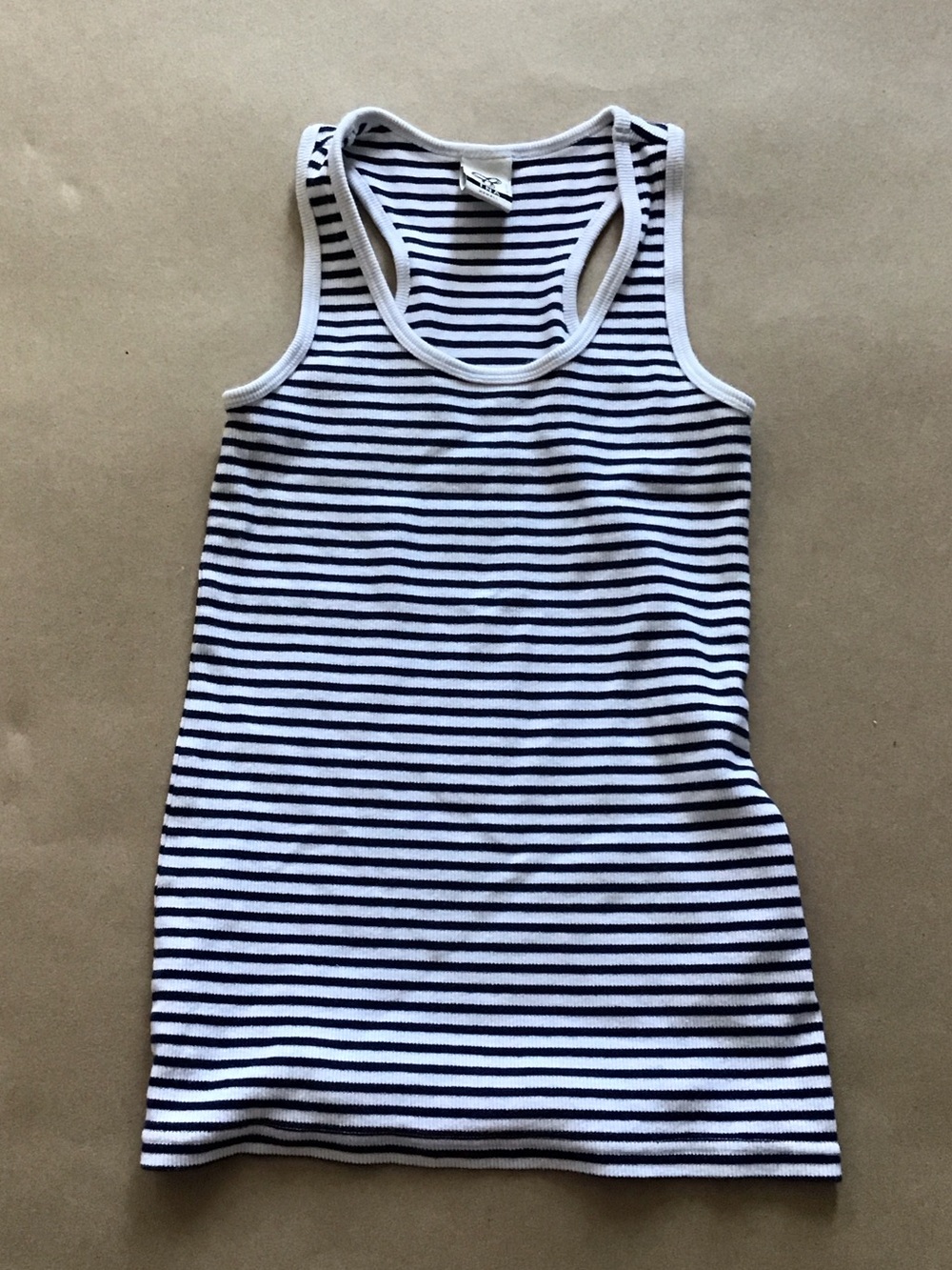 TNA Women’s Navy and White Striped Tank Top